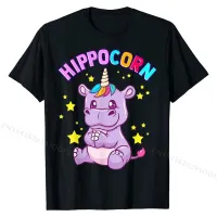 พิมพ์ที่ยอดเยี่ยมผู้ชายรอบคอเสื้อยืด hippocorn hippo Unicorn hippotamus Magical ของขวัญ TShirt Funky Men T เสื้อ T เสื้อ