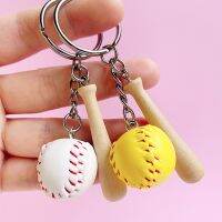 【LZ】✚◙┅  Mini Keychain De Beisebol De Madeira Para Meninas Bat Ball Keyring Equipe Esportes Chaveiros Ball Match Games Chaveiro Presente