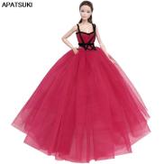 Red Black High Fashion Doll Clothes for Barbie Doll Dress Big Evening