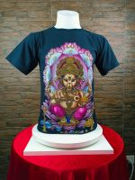 เสื้อยืด ลายพระพิฆเนศนั่งเสวยอาหาร ผ้าคอตตอน 100 % สีสวยสวยสดใส ใส่ได้ทั้งผู้ชายและผู้หญิง เสื้อใส่ทำบุญ เสื้อเที่ยวเสื้อแก๊ง ลายเท่ๆ