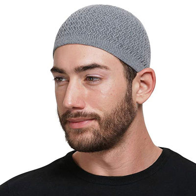 Xinyi3 1 PC ชาวยิว Kippah Homme หมวกชาย Beanies หมวกถักมุสลิมผู้ชายสวดมนต์หมวกอิสลามรอมฎอนผู้ชายหัวหมวก WARM