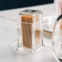 1Pcs Toothpick Holder Thickened Acrylic Transparent Square Portable Creative Convenient Life Home Living Room Storage Box