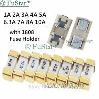 10Set/LOT 1808 SMD fuse holder Socket fuse box base transposon 6.1x2.69mm temperature Plastic Shell 1A 2A 3A 4A 5A 6.3A 7A 8A 10