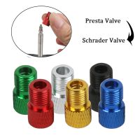 2023 NEW 4PCS Aluminum Alloy Bike Valve Adapter Convert Presta To Schrader Valve Bicycle Pump Air Nozzle Tube Tools Bicycle Accessories