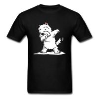 Happy Dabbing West Highland Terrier Dog Men Tshirt Shih Tzu Hip Hop Dance Cute Animal Corgi Summer Tops Tees 100% Cotton