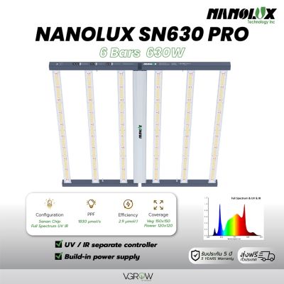 [ready stock][ส่งฟรี] ไฟปลูกต้นไม้ NANOLUX รุ่น SN630 PRO 630W 8 บาร์  นาโนลักซ์ รุ่นใหม่ล่าสุด build-in driveมีบริการเก็บเงินปลายทาง