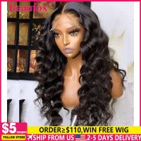 【jw】卐◊  Beaufox Front Human Hair Wigs Frontal Glueless Closure Wig