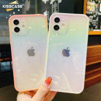 KISSCASE เคสโทรศัพท์โปร่งใสไล่ระดับสีบางพิเศษสำหรับ Iphone 14 Pro Max 14Plus เคสซิลิโคนนิ่มแฟชั่นที่สร้างสรรค์แบบเรียบง่ายสำหรับ Iphone 13 12 11 Pro Max ฝาหลัง