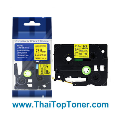 เทปท่อหด ท่อหดมาร์คสายไฟ สำหรับ Brother HSE-651    กว้าง 23.6mm ดำพื้นเหลือง  (ออกใบกำกับภาษีได้)