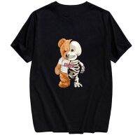 Bear and Skull Cotton T-Shirt Fashion Summer Men Harajuku Style T-Shirts Hip Hop Casual Cotton Tees Drop Shipping XS-4XL-5XL-6XL