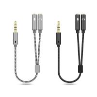 3.5mm Headset Adapter Headphone Mic Y Splitter Cable 3.5mm AUX Stereo Audio Male to 2 Female Separate Audio Microphone Plugs Cables