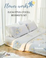 ? เซ็ตผ้าปูที่นอน เส้นใยจากเปลือกไม้ ยูคาลิปตัส Bed Sheets SET 100% Organic Eucalyptus Lyocell  ลายดอกไม้ไฟ • Flower works ?