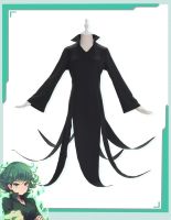 One Punch Man Senritsu No Tatsumaki Terrible Tornado Cosplay Costume Wig Black Dress Women Girl Outfit Halloween Role Play