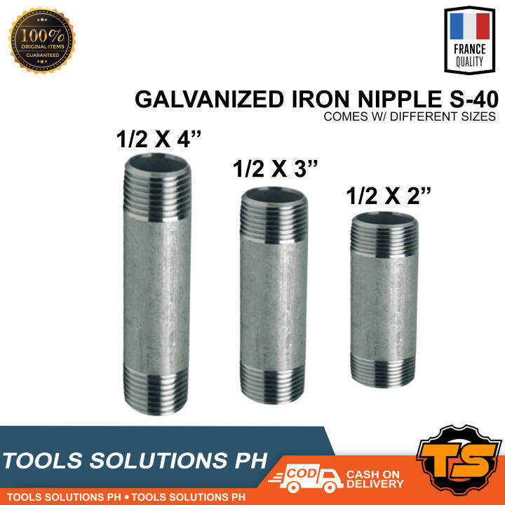 PREMIUM QUALITY GALVANIZED IRON NIPPLE S40 PIPE FITTINGS Lazada PH