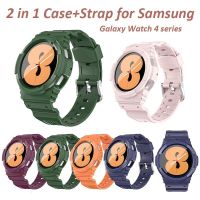 สายสําหรับ Samsung Galaxy Watch 5/4 40 มม. 44 มม. เคส TPU สายรัดข้อมือแบบสมาร์ท 【QYUE】