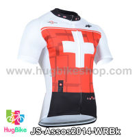 เสื้อจักรยานแขนสั้นทีม Assos 2014 สีขาวแดงดำ