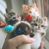 Handmade Toys DIY Wool Felt Cat Kits Cute And Interesting Unfinished Plush Toy Poking Music Doll Y9Q2