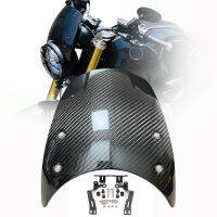 Carbon Fiber Windshield Windscreen Compact Sport Wind Deflector For BMW R Nine T R9T 14-17 Headlight Fairing Visor Mask Cover