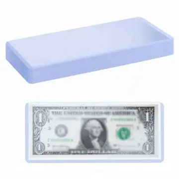 100PC Clear Paper Money Sleeves Currency Banknote Storage Bag