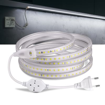 High Quality AC 110V 220V LED Strip Lights 2835SMD 120LEDs/m Flexible Outdoor Lamp Waterproof LED Tape With EU/US Power Plug LED Strip Lighting
