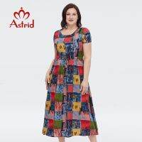 hjk Astrid Womens 2023 New Cotton A Boho Dresses Oversize Drawstring Color Print