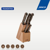 Tramontina เซ็ตมีด 6 ชิ้น รวมที่เก็บมีด Knives Set with Wooden Holder, Polywood #21199/983