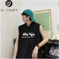 JK Court กระเป๋าสะพายข้างสำหรับผู้ชาย,เสื้อกล้ามคอลึกทรงหลวมอเนกประสงค์เสื้อยืดแขนกุดกีฬา