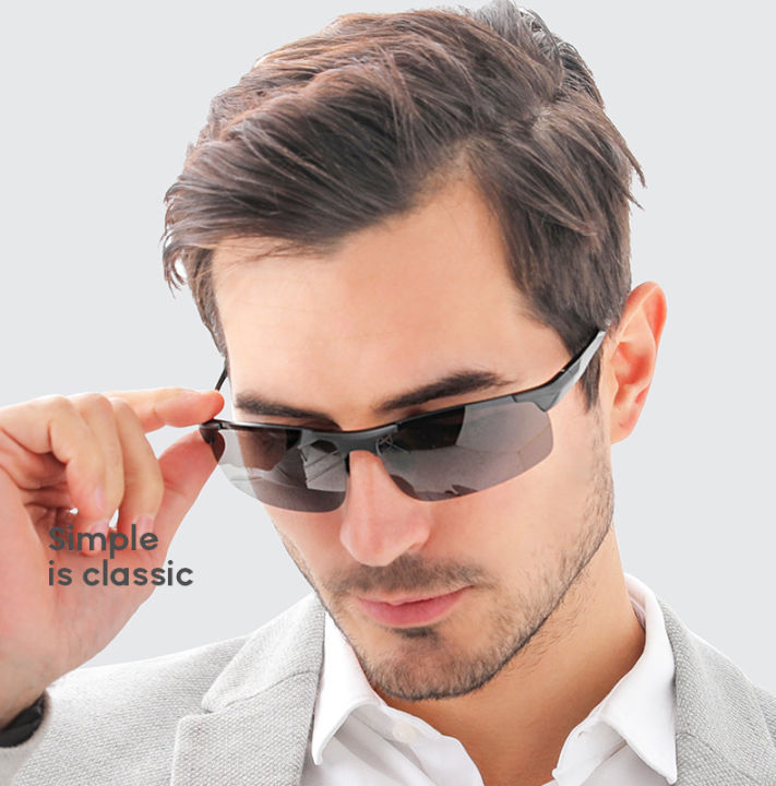 bazlee-bazlee-แว่นกันแดดโพลาไรซ์สำหรับผู้ชายกรอบอลูมิเนียมแนวย้อนยุคแว่นตากันแดดแนวสปอร์ตขับรถเฉดสีกันแสงยูวี100