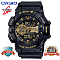 ต้นฉบับ G-Shock GA400 ผู้ชายนาฬิกาสปอร์ตคู่แสดงเวลา 200 เมตรกันน้ำกันกระแทกและกันน้ำเวลาโลก LED อัตโนมัติแสงกีฬานาฬิกาข้อมือพร้อมการรับประกัน 2 ปี Gshock GA-400GB-1A9 (พร้อมสต็อก)