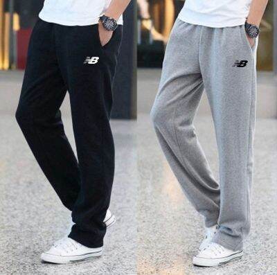 ■№ Spring and autumn NB sports pants mens straight cotton summer thin section loose ins trendy brand running casual flat mouth pants