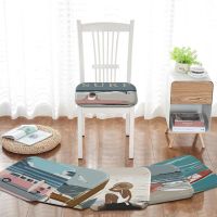 【LZ】 Abstract Beach Girl Surf Boat Simplicity Multi-Color Seat Cushion Office Dining Stool Pad Sponge Sofa Mat Non-Slip Sofa Cushion