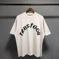 เสื้อยืดขนาดใหญ่ Trust God King TEE ผู้ชายผู้หญิงคุณภาพสูง Hip Hop และ West Tops cpfm แขนสั้น Holy Spirit xort