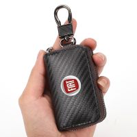 ♝✻ For Fiat Abarth 500 Abarth 124 Abarth Car Accessories Carbon Fiber Car Key Case Men Ladies Key Storage Bag