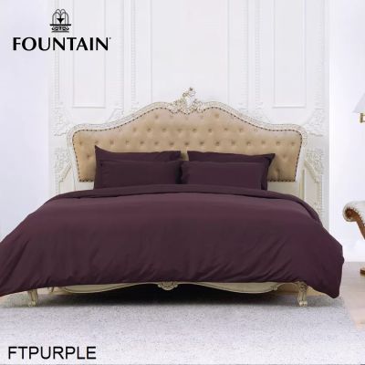 (ครบเซ็ต) Fountain ผ้าปูที่นอน+ผ้านวม สีม่วง PURPLE FTPURPLE (เลือกขนาดเตียง 3.5ฟุต/5ฟุต/6ฟุต) #ฟาวเท่น เครื่องนอน ชุดผ้าปู ผ้าปูเตียง ผ้าห่ม