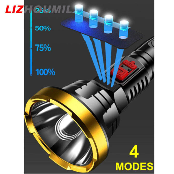 lizhoumil-100000lm-ไฟฉาย-led-กลางแจ้งแบบชาร์จไฟได้-ไฟฉายตะเกียงตั้งแคมป์พลังงานสูง1000เมตร