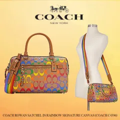 COACH Disney Villain Patches Signature Coated Canvas Rowan Satchel Bag •  Fashion Brands Outlet