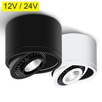 AC/DC 12V 24V COB LED Downlights 5W 7W 12W 15W Surface Mounted LED Ceiling Lamps Spot Light 360 Degree Rotation LED Downlights  by Hs2023