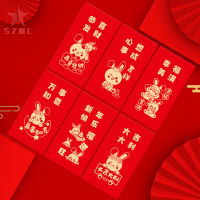 6pcs Cartoon Red Packet Rabbit Year Thickened Money Envelope For 2023 Chinese New Year Decoration