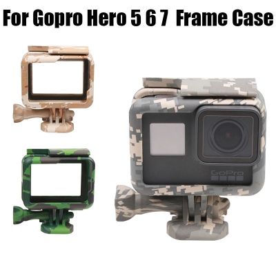 Protective Frame Case Shell Protector Housing Army Green + Lone Screw + Base Mount For GoPro Hero 7 6 5 Action Cameras Accessory