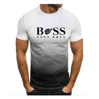 New Mens T-shirt Loose Boss Short Sleeve O-Neck Fashion Top 3D Printing Gradient Series Youth Casual Harajuku Large