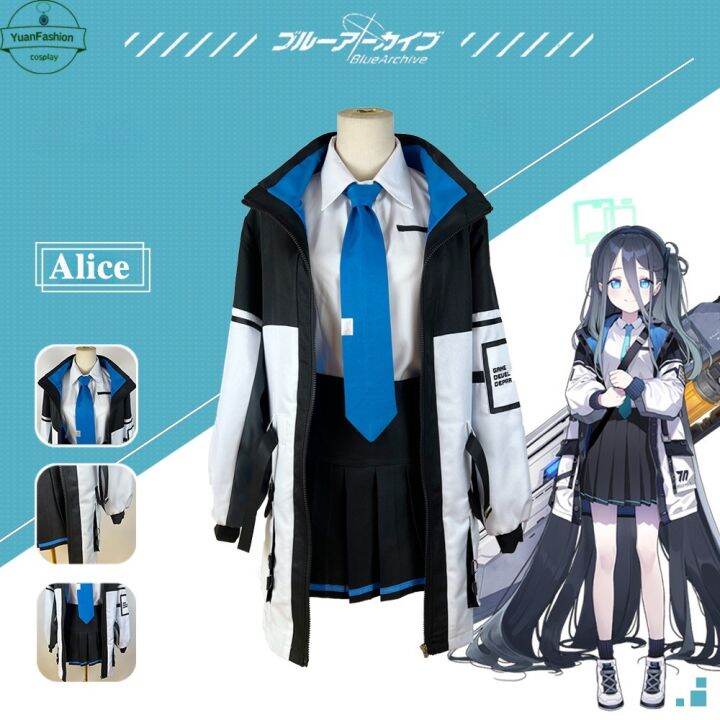 สินค้าเฉพาะจุด-blue-archive-ไฟล์เก็บถาวรสีน้ำเงิน-cos-alice-cosplay-เครื่องแต่งกายประจำวัน-ประสิทธิภาพของเกม-การฟื้นฟูที่สมบูรณ์แบบ