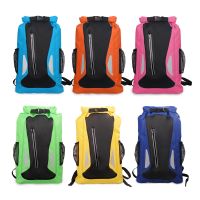 PVC 25L Outdoor Waterproof Backpacks Dry Bag Camping Hiking Drifting Swimming Bags Double Shoulder Strap