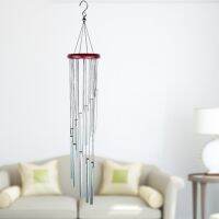 โมบายระฆังลมแขวนผนังประตูกลางแจ้งตกแต่งไม้เหล็กหมุน Wind Chimes เรียบตัดท่ออลูมิเนียม