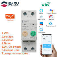 2P Tuya WiFi Smart Circuit Breaker พลังงาน KWh Meter Time Timer Switch รีเลย์โวลต์มิเตอร์ปัจจุบันป้องกันการรั่วไหล RCCB RCBO