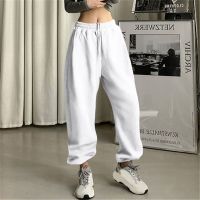 [HOT HULXOIQQQEWV 573] Oversize Women White Jogging Sweatpants Korean Fashion Sports Pants Y2k Sweatpants Casual Pants Harajuku Wide Joggers Trousers