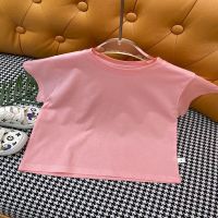 New 0-7 Years Round Neck T-shirt For kids Short Sleeve T-Shirt Boys Girls Summer Solid Color T-Shirt childrens 100% Cotton T-Shirt Children Short Sleeves Baby Cotton Tees Tops Summer Clothes Boys Kids T-Shirt Tops Ln02