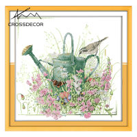 Crossdecor Cross Stitch ชุดพร้อมวัสดุ Stamped Canvas Handmade 11CT 14CT Still Life Series เย็บปักถักร้อย DIY เย็บปักถักร้อยชุดตกแต่งบ้านจอแสดงผล Sala - Gardening