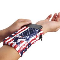 Running Arm Bag Elastic Folding Sweatband Wristband Wrist Armband Phone Pouch Holder Sports Cycling Wrist Bag