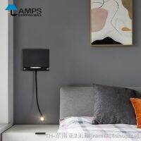 hyfvbujh⊕✴ Led Bedroom Bedside Reading Wall Lamp USB Port Charging Hotel Project