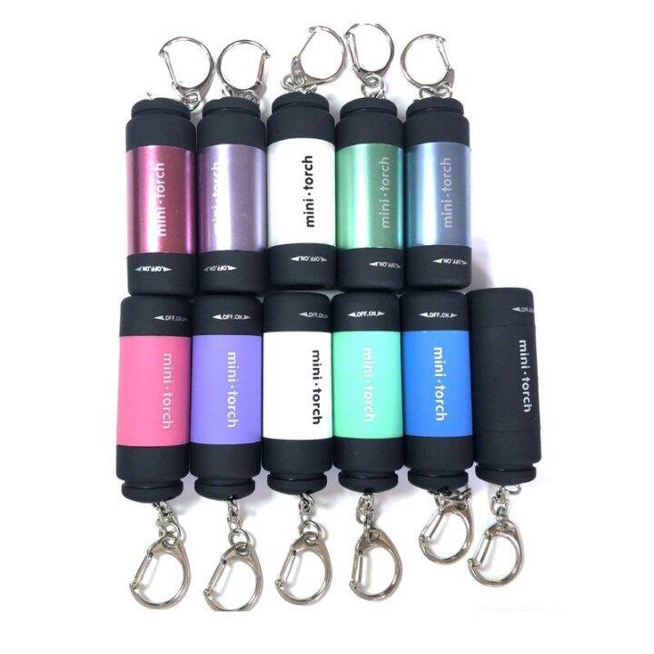 new-pocket-led-flashlight-usb-rechargeable-portable-waterproof-white-light-keychain-torch-outdoor-hiking-flashlight-with-battery-power-points-switche